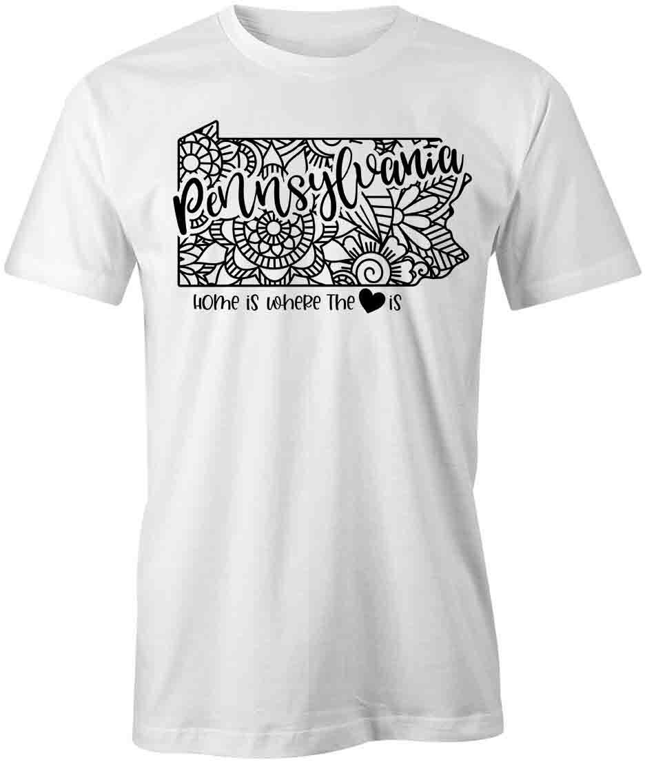 STATE MANDALA PENNSYLVANIA TShirt Tee Short-Sleeved Cotton CLOTHING S1WSA802 L