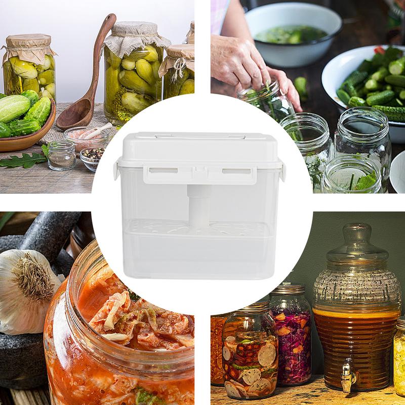 Pickle Storage Container with Strainer 4/5L Airtight Kimchi Box Fermentation Container with Handle and Lid Fermentation Storage
