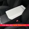 For Tesla Model Y Launch Juniper 2025 Model 3 Highland 2024 White Leather Center Console Wireless Charging Frame Cover