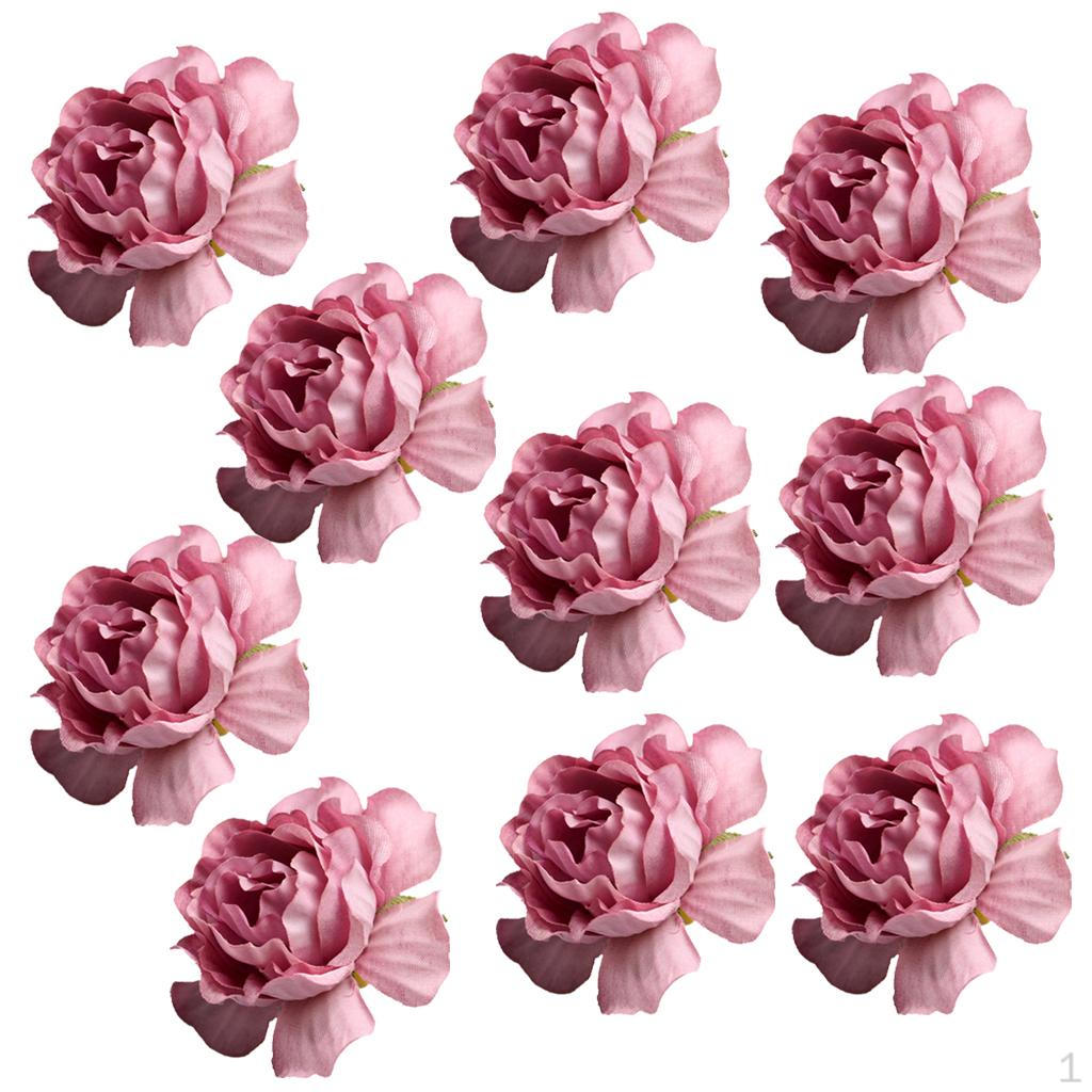 10 Piece Artificial Silk Peony Flower Heads For Wedding Decoration DIY Ball Crafts Light purple