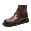 plus size men casual business office original leather boots carved brogue shoes black brown cowboy boot platform ankle botas man