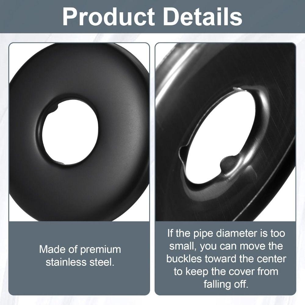Black Shower Faucet Cover Chrome Finish Shower Arm Flange New Flange Cover Plate