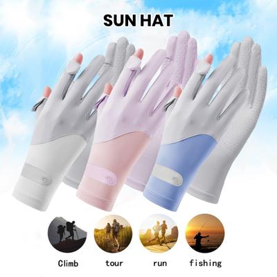 Yousheng Thin Ice Silk Sun Gloves for Women Men UV Protection Driving Cycling Gloves with Touchscreen Fingers Non-Slip Breathable Summer Outdoor