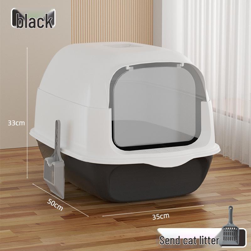 

Extra Large Enclosed Cat Litter Box with Handle - Anti-Splash, Odor-Proof Design. Includes Cat Litter Scoop