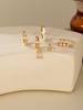 5pcs Exquisite Star Earrings Set Cute Cubic Zirconia White Enamel Ear Clips Jewelry for Women Party Workplace Birthday Gifts