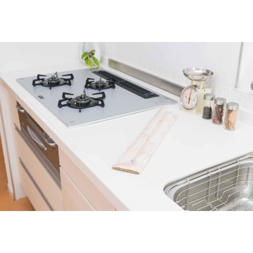 Toyo Aluminum Wall Sheet, 45cm X 75cm, Brick-Style, Kitchen Stain-Preventing Sheet, Oil Splash Guard, Absorbent Sheet, Makes Stovetop Cleaning Easier,