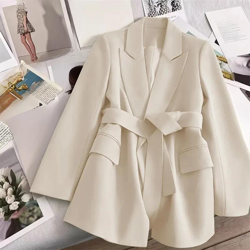 Long Sleeve Coats Pocket Jacket Office Lady Trendy Outerwears Loose Solid Elegant Blazer Fall Clothes New Products Streetwears