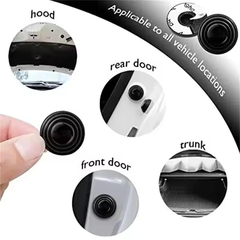 Car Door Anti-Shock Pads Universal Door Hood Trunk Black Noise Reduction Collision Protection Self-Adhesive Silicone Buffer Pads