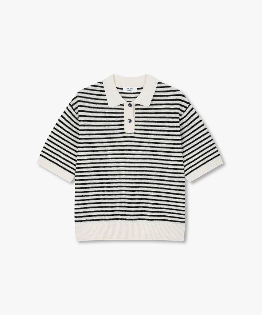 STUDIO TOMBOY Striped Collar Pullover_Ivory 9176352971