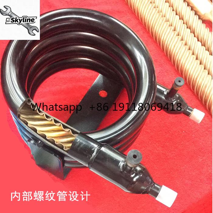 0.5 0.75 1 1.5 2 3 5 6 horsepower Ice maker water-cooled condenser air conditioning tube-in-tube heat exchanger