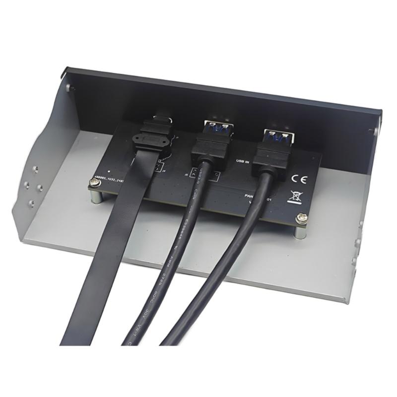 USB3.2 Front Panel USB Hub for 5.25Inch Bay Featuring Double USB3.2 Port and Type C for Fast Data Transfer