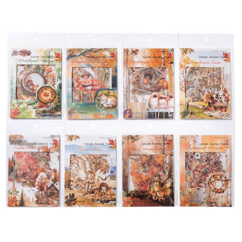 Autumn Journal Series: Sugar Poem White Kraft Paper Stickers (30 Vintage Sheets)