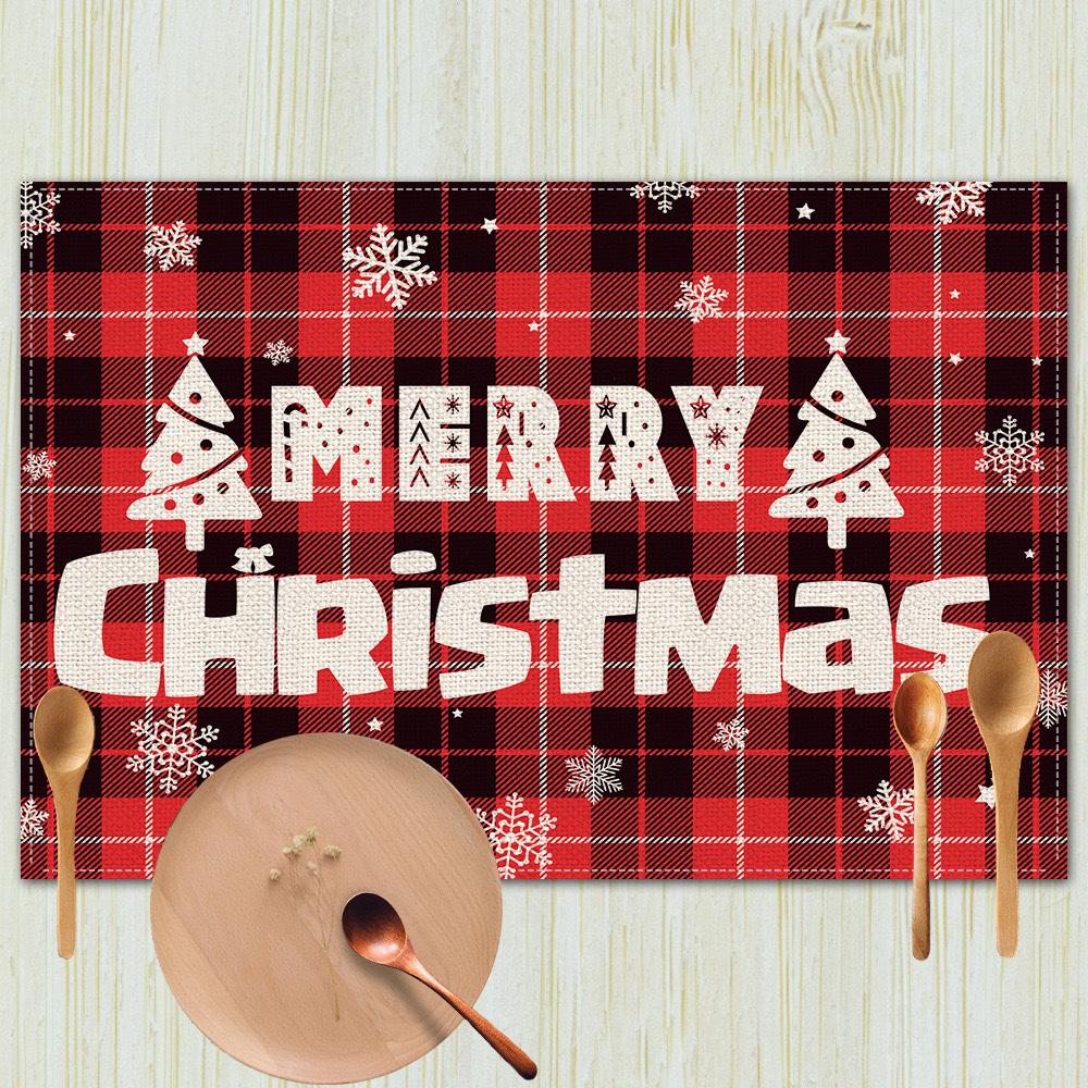 Christmas Table Mats Holiday Dining Placemats for Xmas Table Decor Snowflake Table Runner Waterproof Festive Accessories