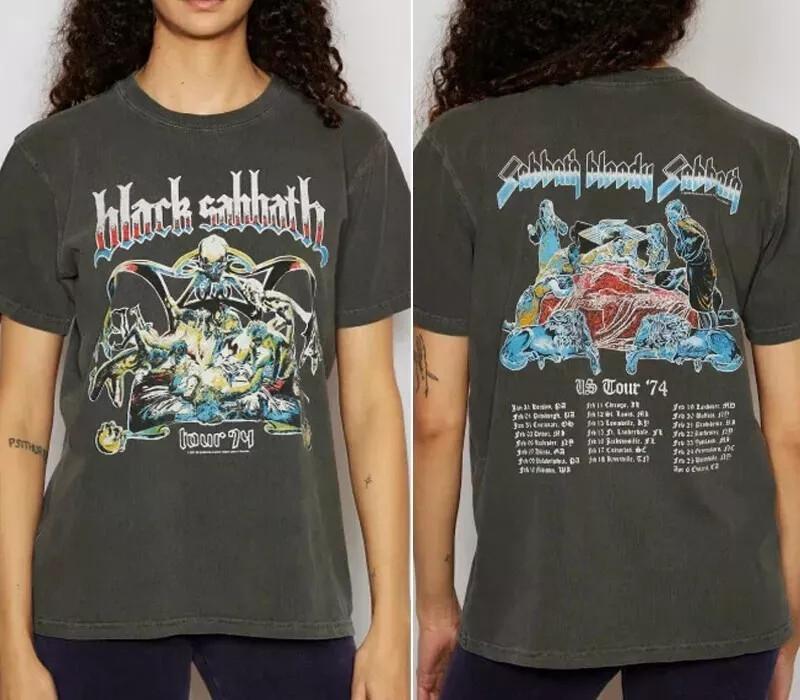 

Remake Black Sabbath US Tour of 1974 charcoal T Shirt Unisex T-Shirt M