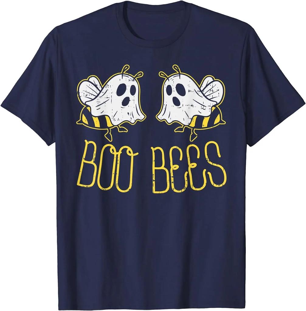 Boo Bees Costum de Halloween pentru cupluri amuzante pentru adulți, unisex, femei, copii, tricou, desene animate, casual, bumbac, haine anime, tricouri zilnic