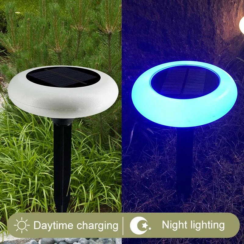 Solar Led Garden Lights Colorful Solar Ground Lights Waterproof Landscape PathWay Floor Lamp Outdoor Decoration Lighting Lantern