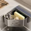 Sponge Drying Rack Sink Filter with Suction Cups for Kitchen Corner Quick Carbon Steel Caddy Hollow Design Rustproof Holder Soap And Brushes