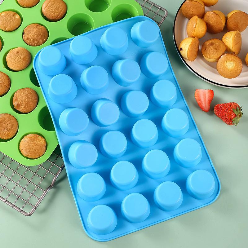 Silicone 24 series mini cake mold porous round Muffin cup baking tray jelly DIY baking mold