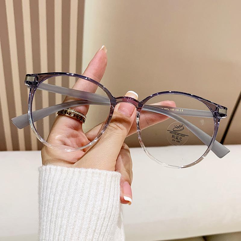 1151 Versatile Plain Myopia Glasses For Men And Women Can Be Matched With Degrees Retro Cold Brown Glasses Frame Large Frame Thin Face