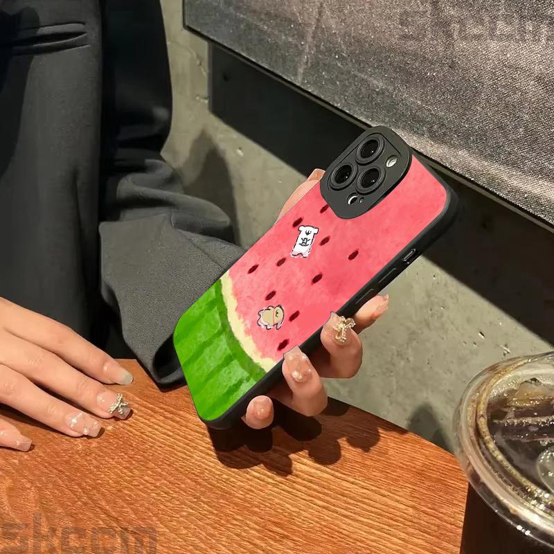 Case For Samsung Galaxy S25 Ultra S24 S23 S22 S21 Plus S20 FE A15 A35 A54 A55 Summer Watermelon Cat Dog Pattern Phone Cover