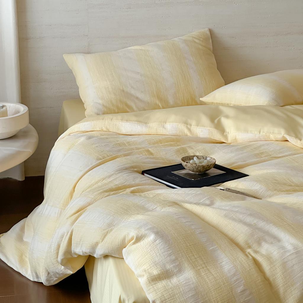 100% Cotton Three-ply Gauze Bedding Set Queen Soft Breathable Queen Duvet Cover Set with Sheets Washed Quilt Cover Pillowcases