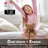 Digital Alarm Clock Dual Alarm Bedside Clock with Temperature Date Display, Brightness, Snooze KTY