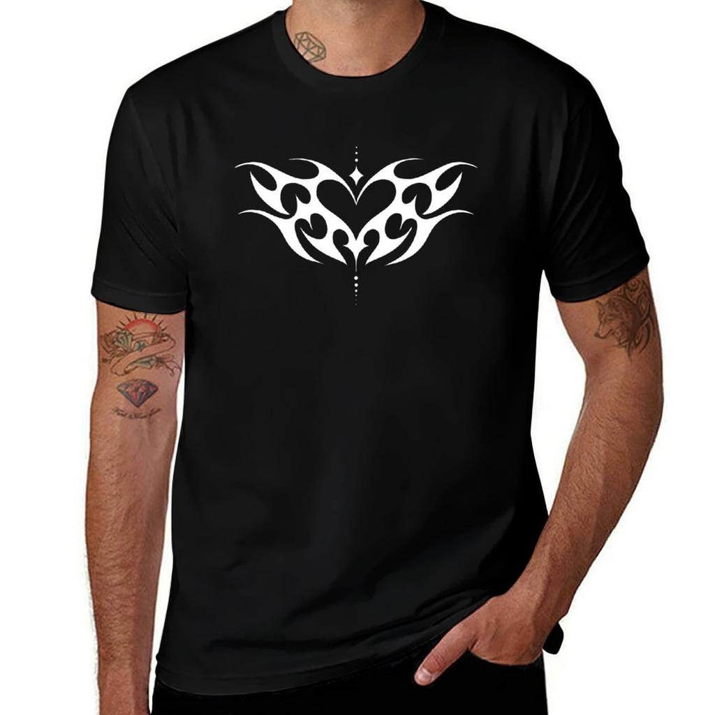 Y2K Tattoo Heart T-Shirt T Shirts for Man Cotton Man Tshirt T Shirts for Man Slim Fit T-Shirt