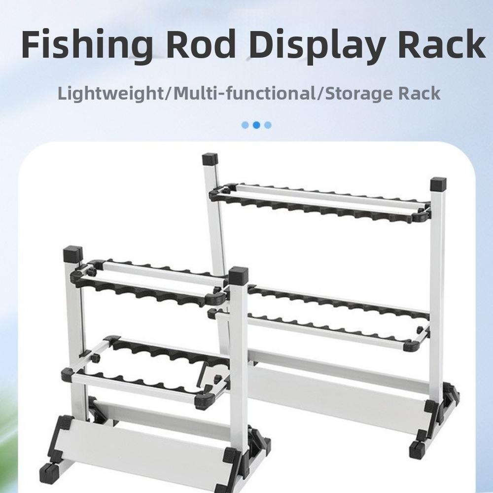 12 Grid Capacity Fishing Rod Holder Wall Mount Fishing Pole Stand Home Organization