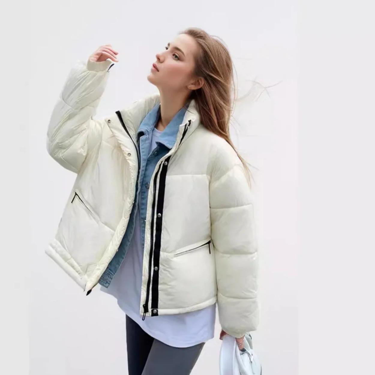 YJKDYK 2024 зимняя женская хлопковая куртка женская с чистым воротником утолщенная теплая — фото 3