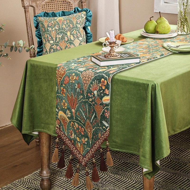 New Vintage Luxury Table Flag Hot Selling Rural Style Living Room Tablecloth European High-end Dustproof Coffee Table Towel TV Cabinet Cover