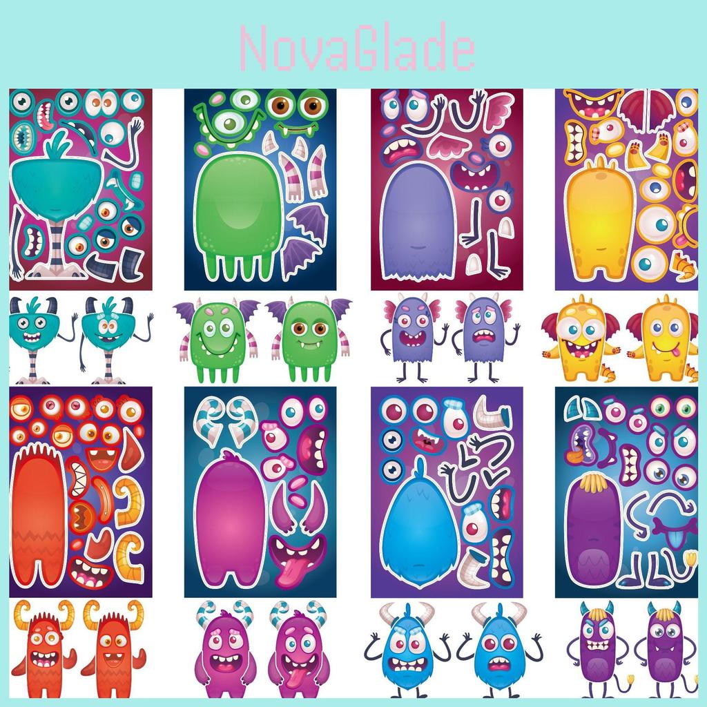 Cute Halloween Monsters Interactive Puzzle And Diy Stickers For Kids And Parents