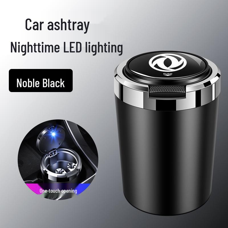 Dongfeng Car Ashtray: Stainless Steel, Flip-Top, Trendy Design