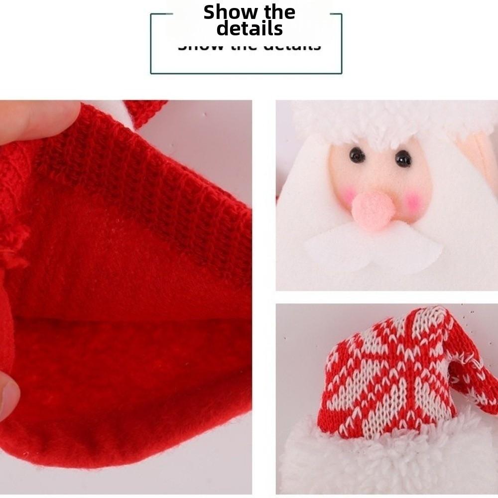 Knitted Christmas Doll Bag Santa Claus Gift Bag Christmas Eve Xmas Drawstring Bag  Home Decoration