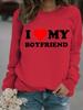 Women's Autumn/Winter Long-Sleeve Round Neck Printed Pullover Hoodie
