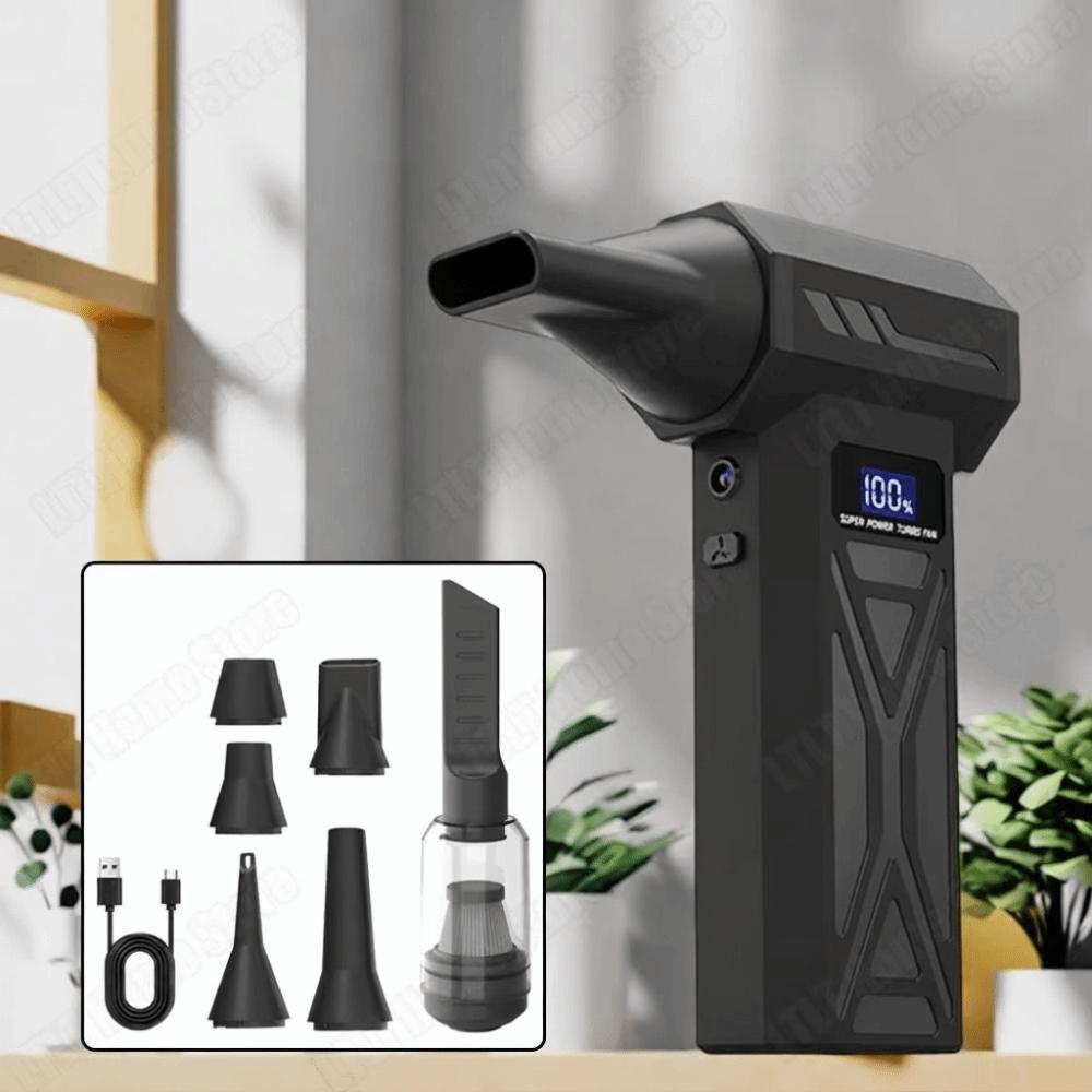 Brushless Motor Powerful Dust Blower with LED Light Digital Display Handheld Turbo Violent Fan High-Speed Speed Adjustable