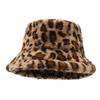 Hat Female Winter Leopard Print Bucket Hat Female Thermal Basin Hat Plush Bucket Hat