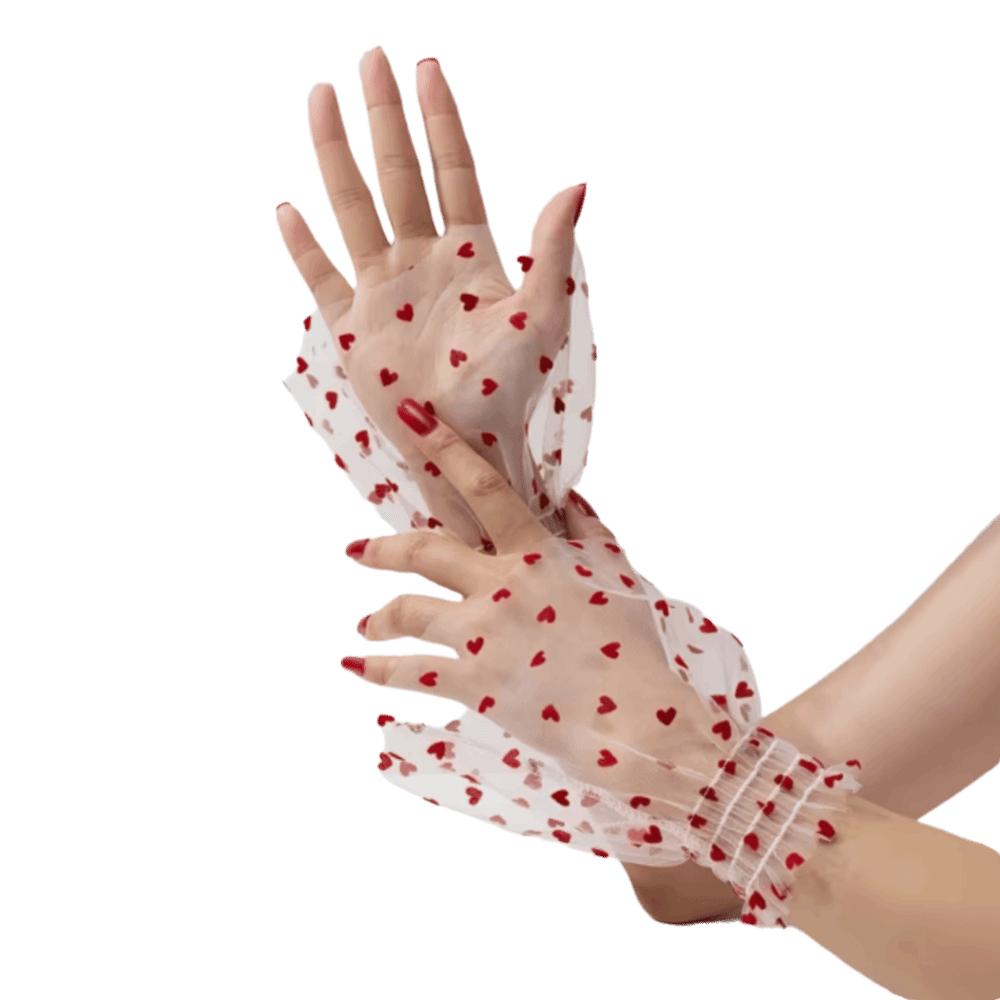 Short Polka Dot Fake Sleeves Sweet Fake Pleated Cuff All-match Nail Art Sleeves Social Media