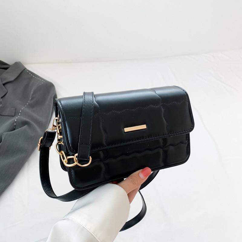 Винтажная модная сумка через плечо Стильная минималистичная сумка на плечо для женщин Различные цвета чёрный