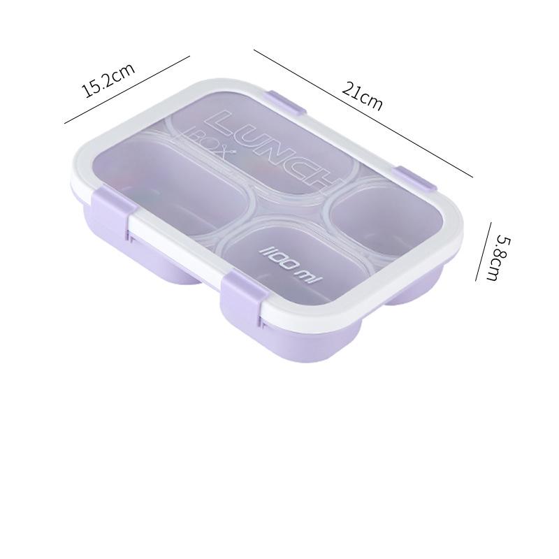 Macaron Colors Bento Box Plastic Large Capacity Lunch Box Children School Picnic Compartment Food Container Kitchen Supplies