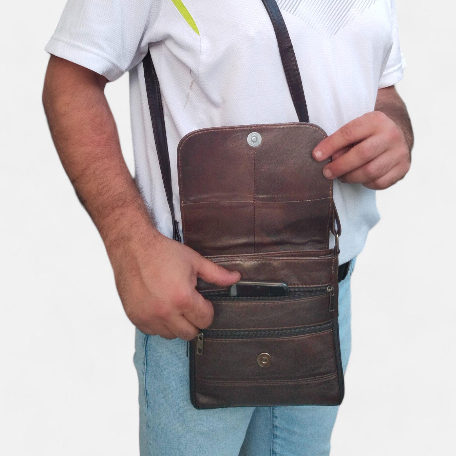 

Сумка-мессенджер Lederax из натуральной кожи со вставками LD439 чёрный