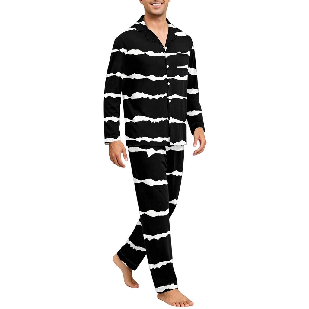 Men's Long Sleeve Button Down Pajama Set - Cozy Sleepwear for Nighttime Relaxation
