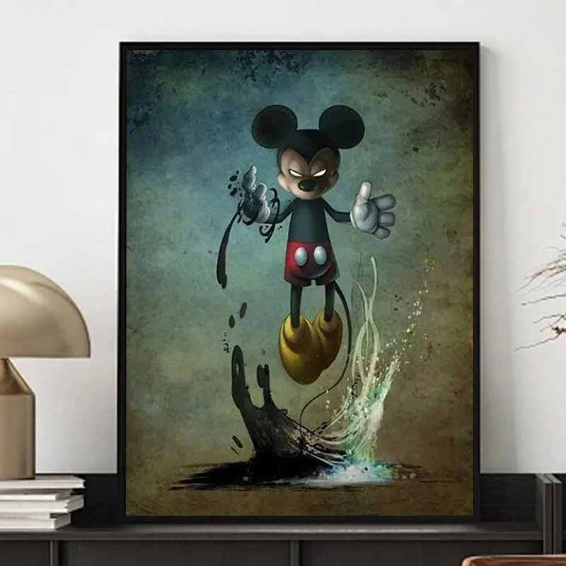 Disney Diamond Painting Dark themed Mickey Mouse 5D DIY Rhinestone Diamond Embroidery Cross stitch Home and Wedding Decoration
