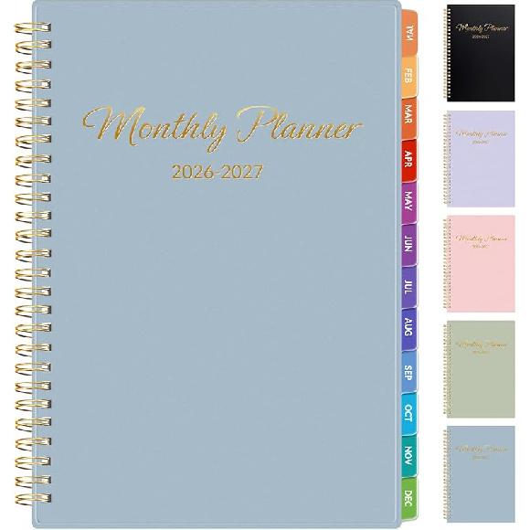 GNL Monthly Planner 2026-2027, 2 Year(27 Months) Calendar Planner, Oct. 2025 - Dec 2027, 7  x 10  Monthly Spreads & Yearly Planner, Perfect for синий