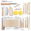 42-Piece Pottery Tool Set: Clay, Stone, Carving Knives, Cutting Tools, Scrapers, DIY Silicone Dotting Pens