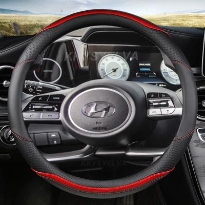Car Steering Wheel Cover Leather 38cm For Hyundai Tucson 2022 NX4 Elantra Sonata 10th 2022 Auto Accessories