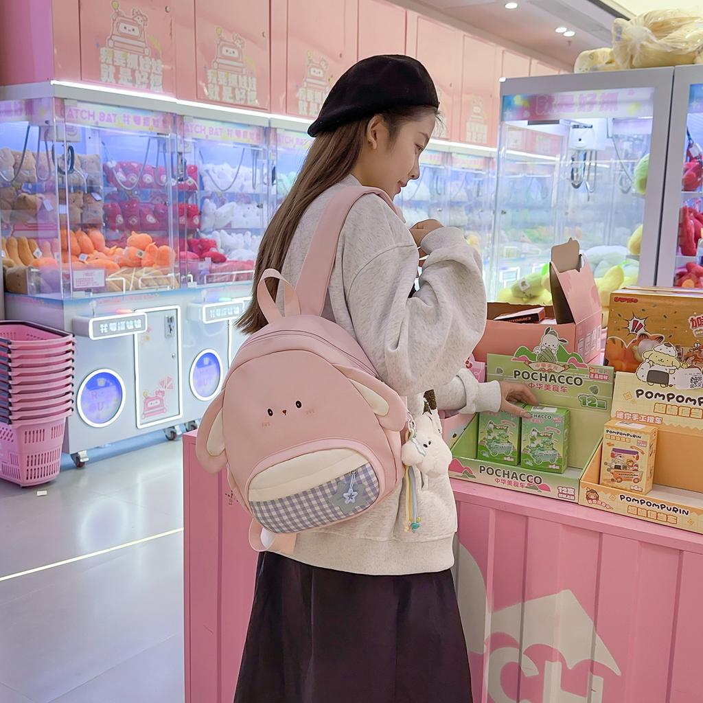 Schoolbag Versatile Soft Cute Girl Children's Schoolbag Female Ins Japanese Cute Cartoon Rabbit Travel Backpack Student Backpack