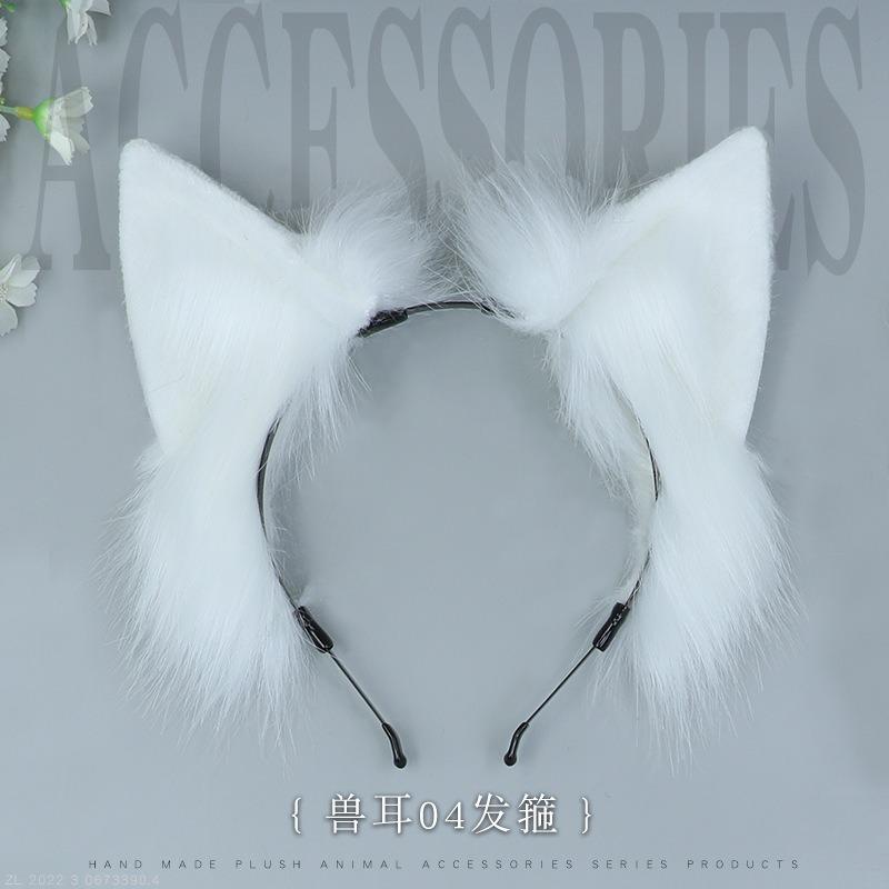 Fox Ear Headband Simulation Animal Ear Hair Accessories Cute Comic-Con Dress Up Handmade Headgear Women's Plush Cat Ear Headband
