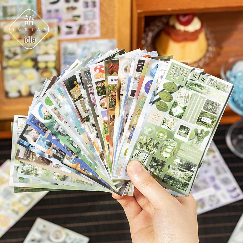 Japanese Food Old Dream Core Style Sticker Book: 20 Instant Flash Frame Cut-out Film Sheets for Journaling and Collage