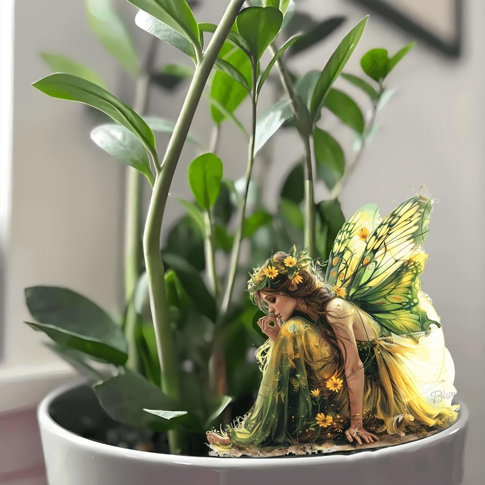 Decoración de Hada del Ala para jardines de fantasía, arte en maceta y cumpleaños.