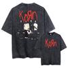 Washed Vintage Rock Band Korn Falling Away From Me Tshirt Skeleton Print T-shirts Men Fashion Gothic T Shirt Oversized Tees